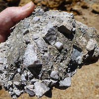 A pyrite-healed milled-matrix breccia